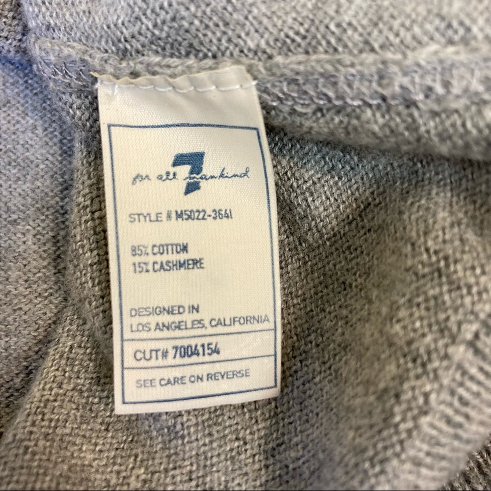 for all mankind Men’s L Cardigan V-neck Buttoned Gray Pockets - Picture 5 of 7